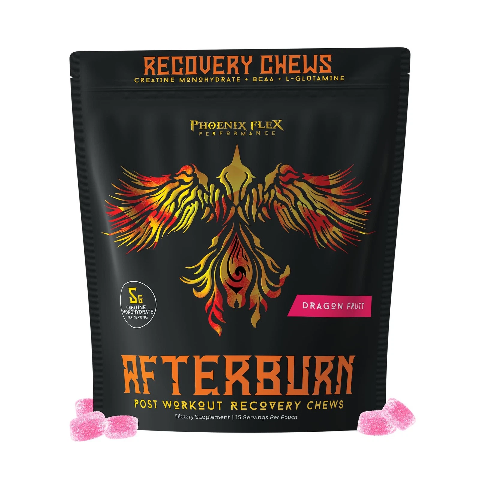 After Burn Creatine Monohydrate Chews - BCAAs & L-Glutamine - Gummies - Pre/Post