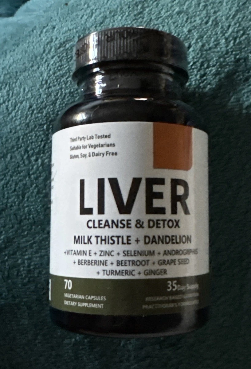 Liver Cleanse Detox Milk Thistle Extracts Silymarin, Artichoke, Dandelion, Vit B