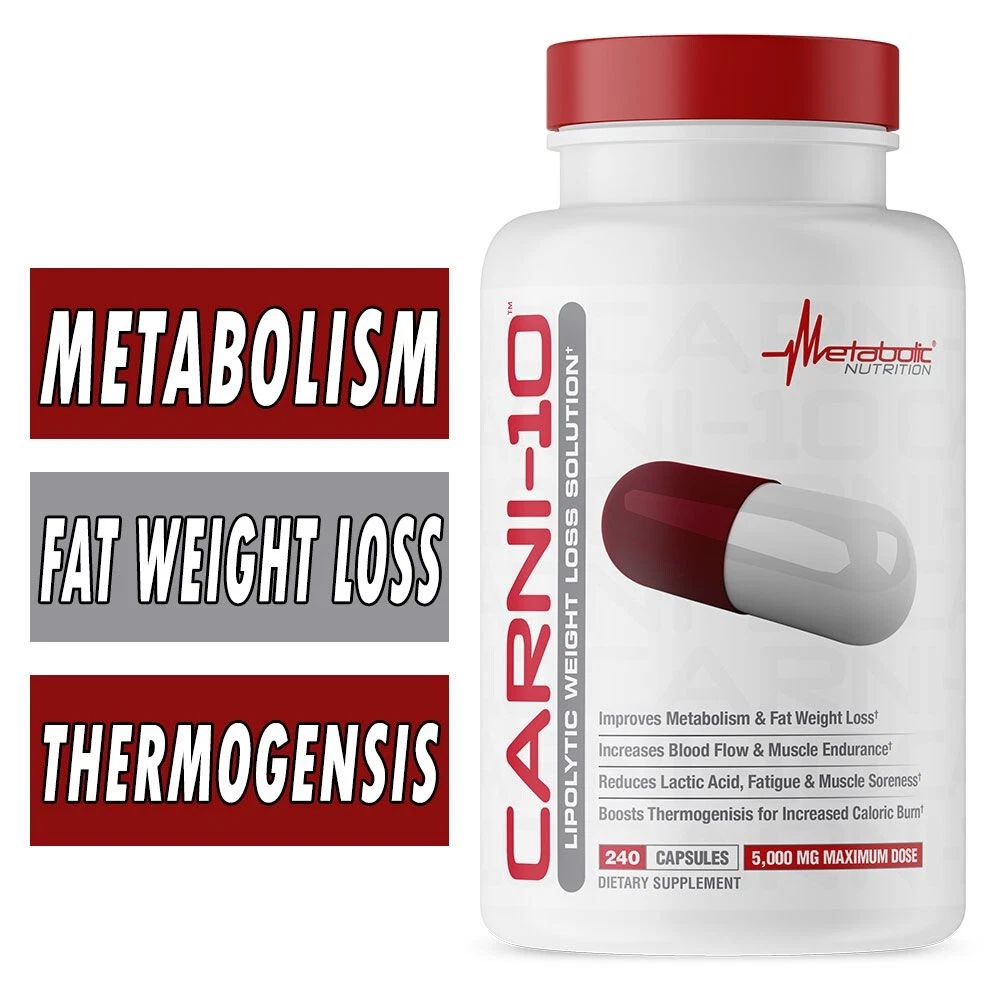 CARNI-10 LIPOLYTIC WEIGHT LOSS 240 CAPS THERMOGENISIS BURN CALORIES NEW SEALED