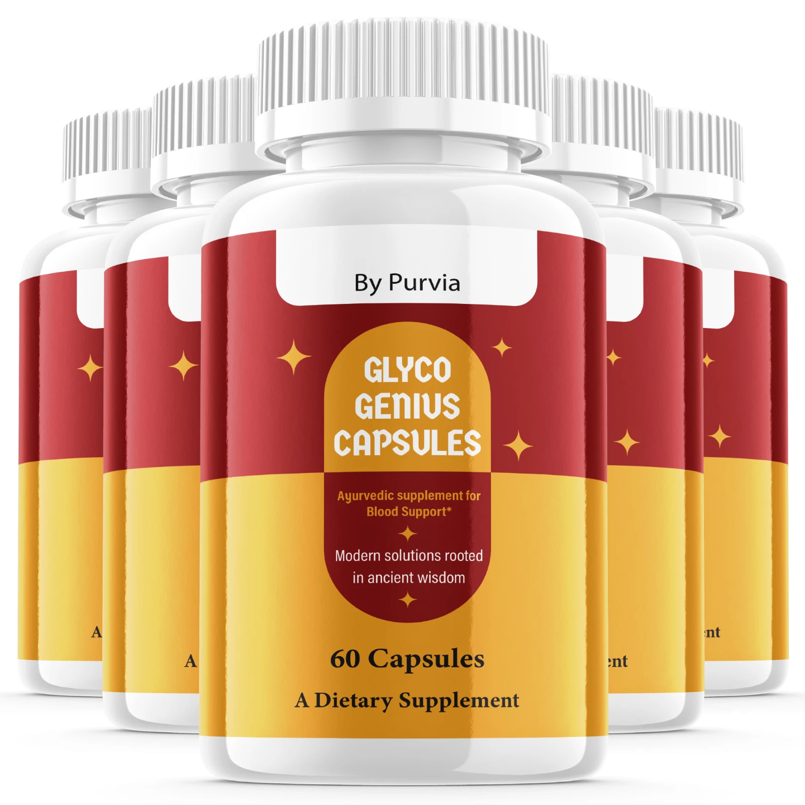 (5 Pack) Glyco Genius Capsules Strength Formula Wellness Support (300 Capsules)