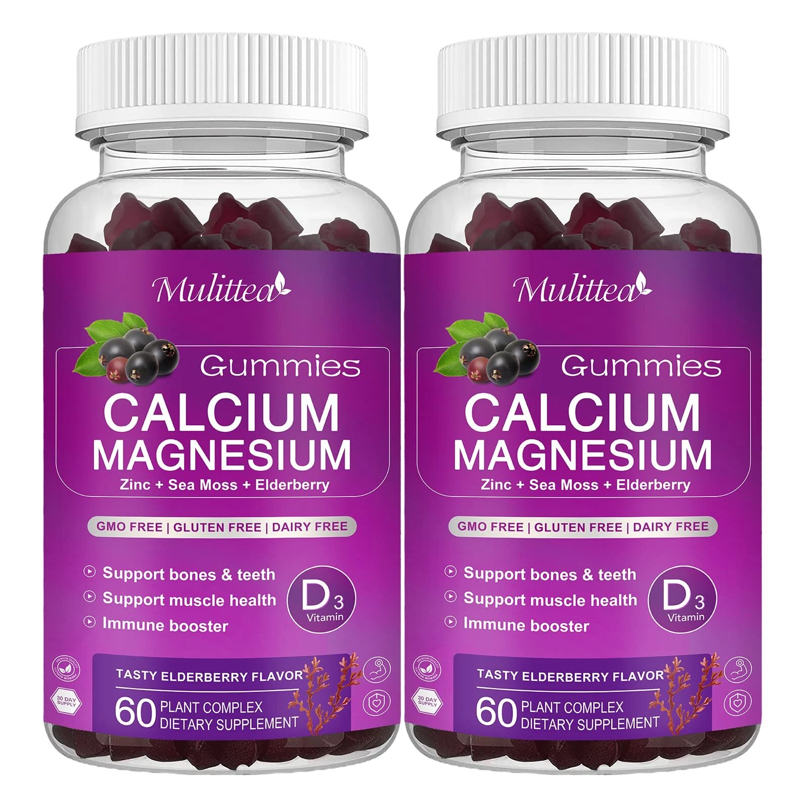 Calcium Magnesium Zinc Gummies with High Absorption Magnesium Glycinate 200mg...