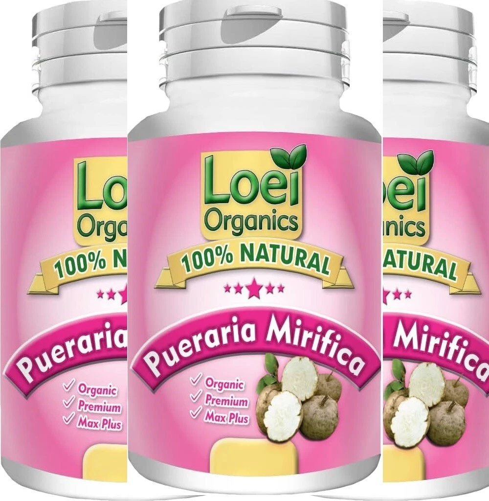 ORGANIC PURE PUERARIA MIRIFICA Herbal 1000mg Breast Enlargement (3 Pack) US Sell