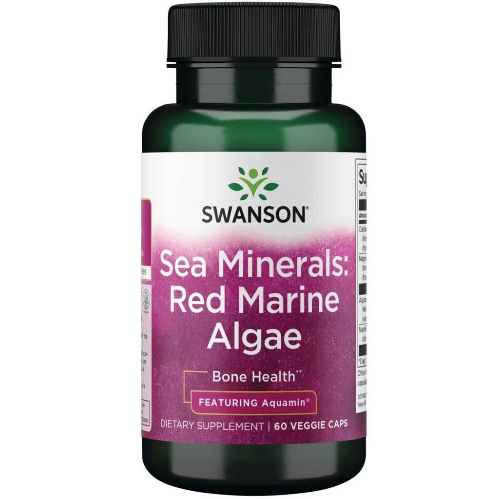 Swanson Aquamin Sea Minerals: Red Mineral Algae 60 Veggie Capsules