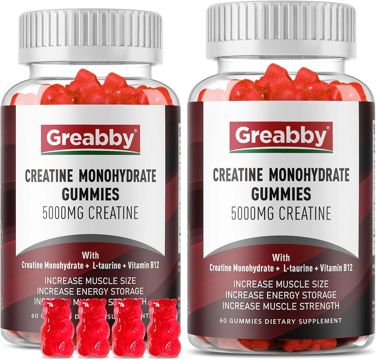 Creatine Monohydrate Gummies - 5G Creatine Monohydrate for Women & Men, L-Tau...