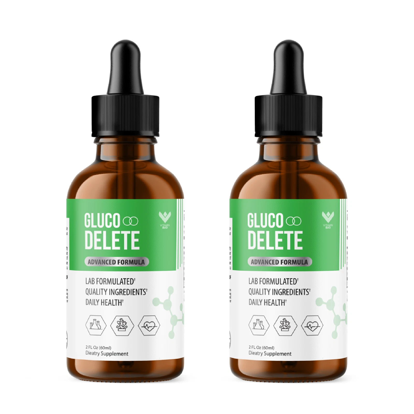 (2 Pack) Gluco Delete Drops, Glucodelete Healthy Blood Support (60 Servings)