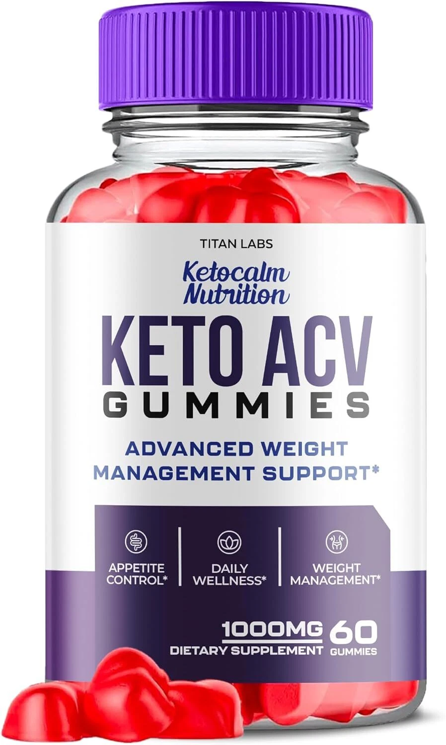 Ketocalm Nutrition Keto Gummies - ACV Gummys For Weight Loss OFFICIAL - 1 Pack