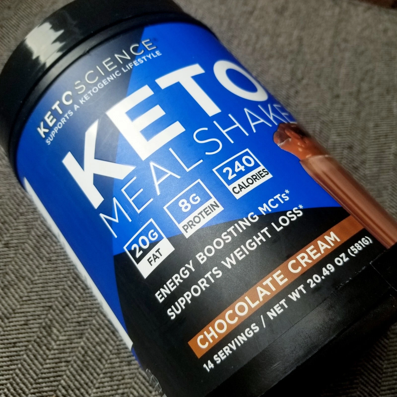 Keto Science Ketogenic Meal Replacement Protein Shake, Chocolate Cream- 1.2 lb
