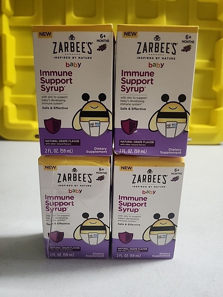 Lot Of 4 Zarbee's Immune Support Syrup for Baby Grape Flavor 2 fl oz EXP 01/2025