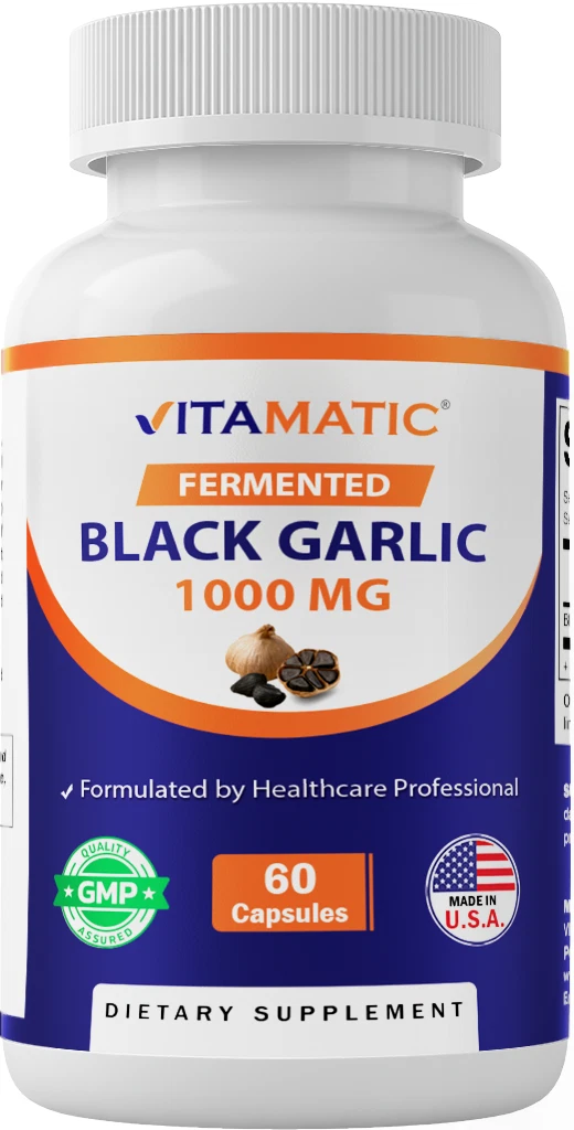 Vitamatic Fermented Black Garlic Extract 1000 mg 60 Capsules Non-GMO