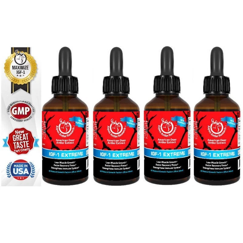 #1 Rated Deer Antler Velvet Spray EXTREME IGF-1 | 400mg At 43X | 4 Bottle Pack