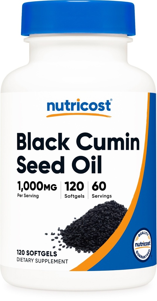 Nutricost Black Seed Oil (Cumin) - 120 Softgels, 1000mg Per Serving, 60 Servings
