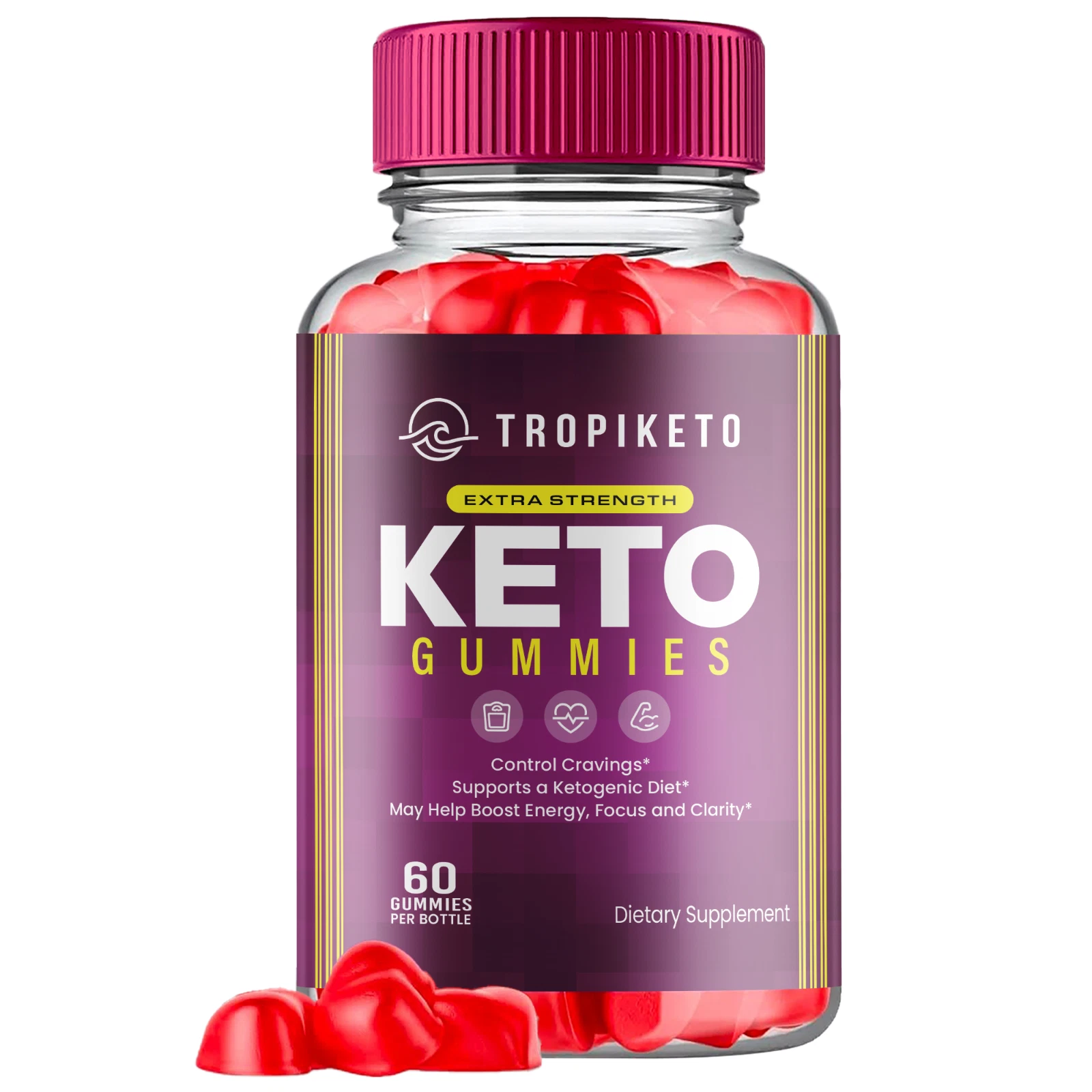 Tropiketo Keto Gummies, Tropiketo Keto ACV Gummies Weight Loss (60 Gummies)