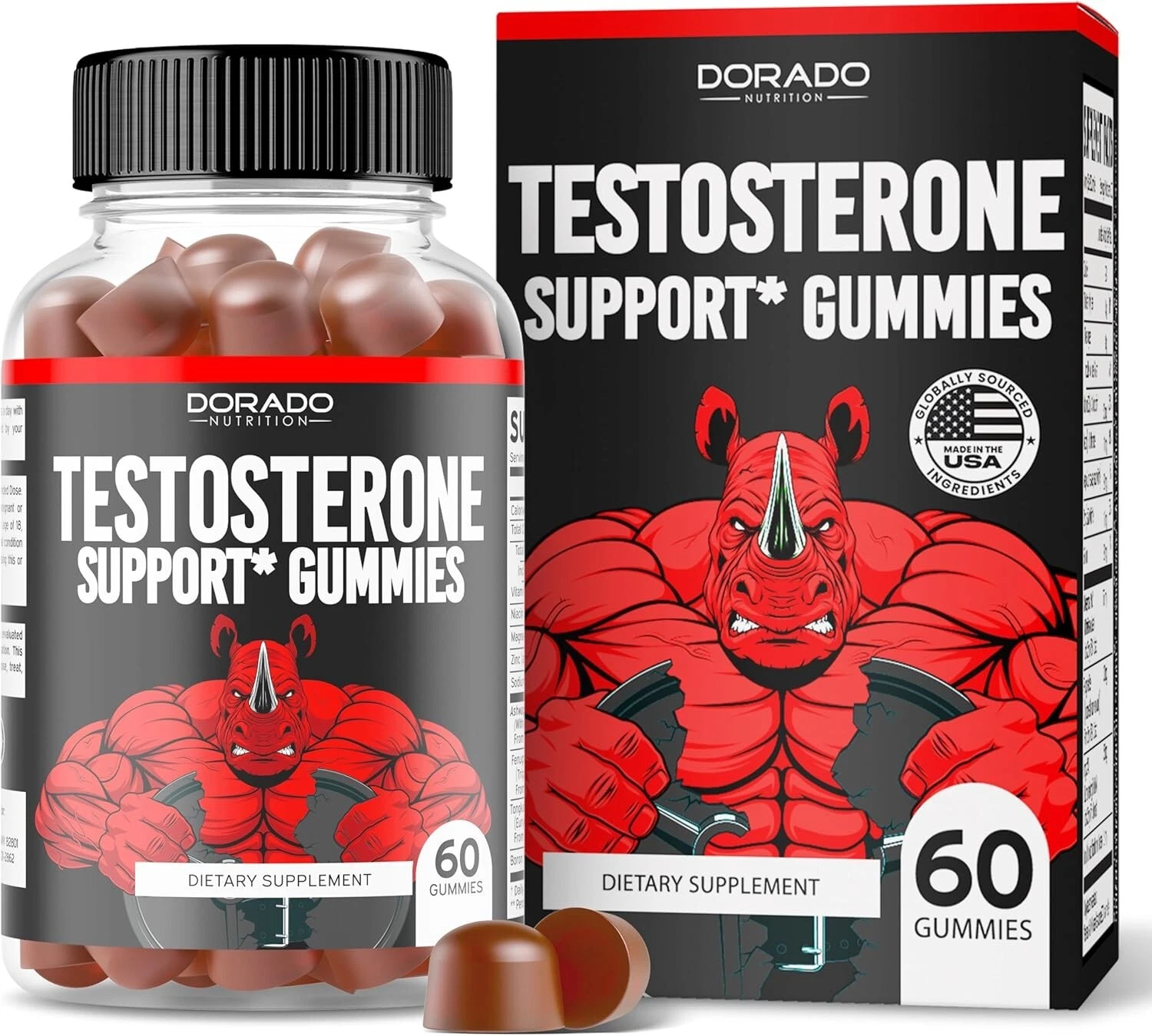 Testosterone Booster Gummies for Men (60 Count) Testosterone Supplement For Men