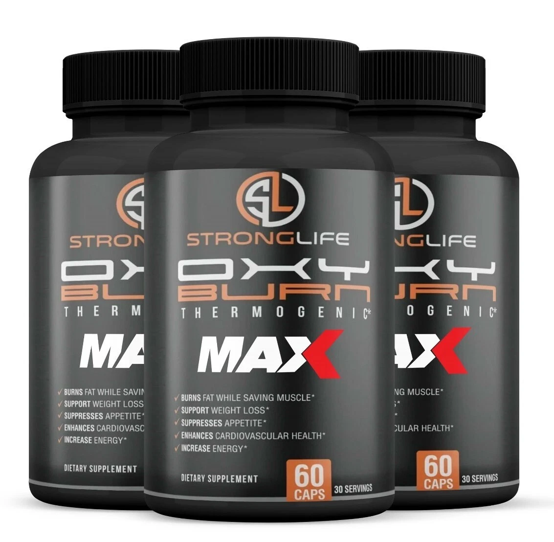 Oxy Burn MAX Thermogenic Weight Loss Pills, Appetite Suppressant ( 3 Pack )
