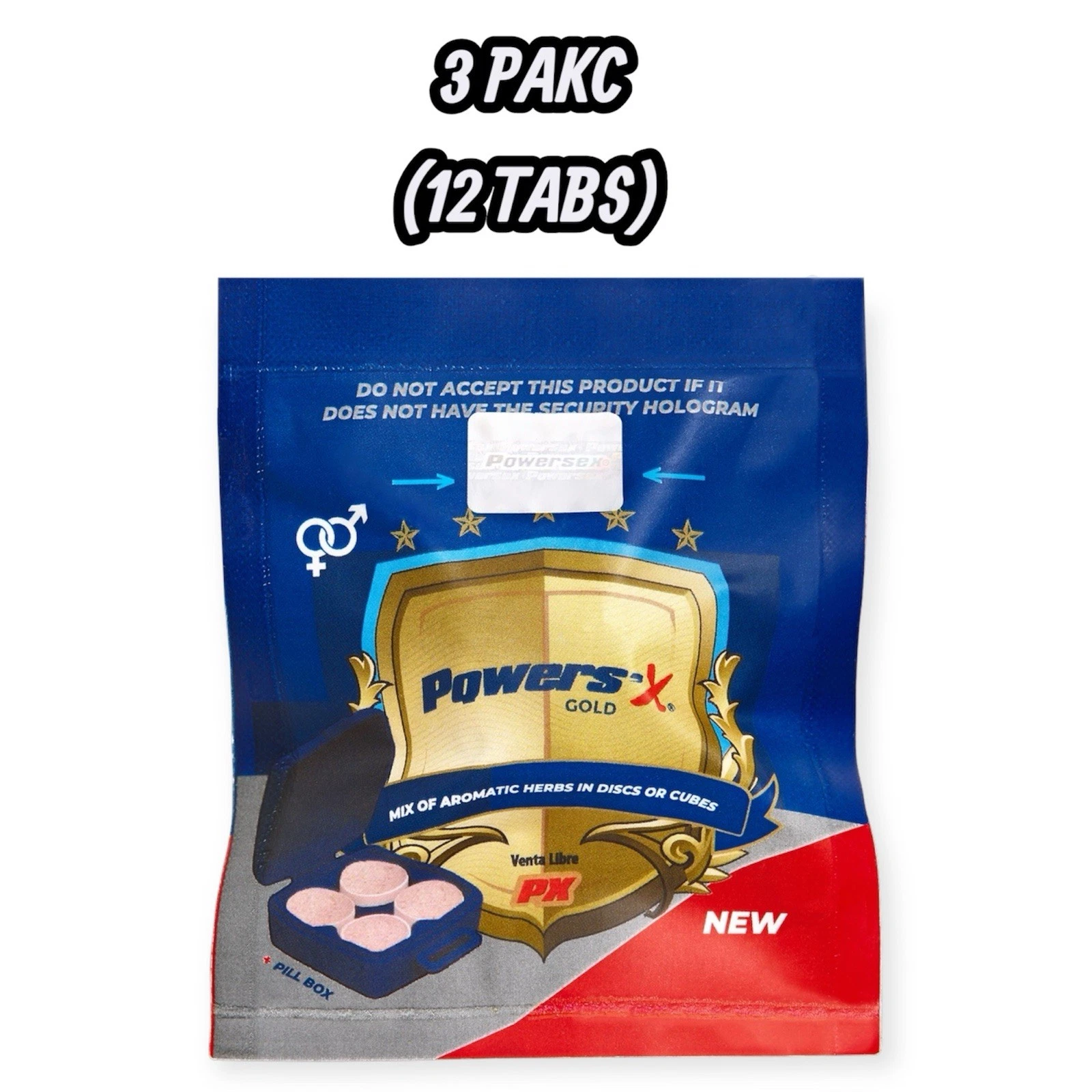 Powers'x Men's Vitality Support Natural Supplement 3 Pack (12 Tabs)