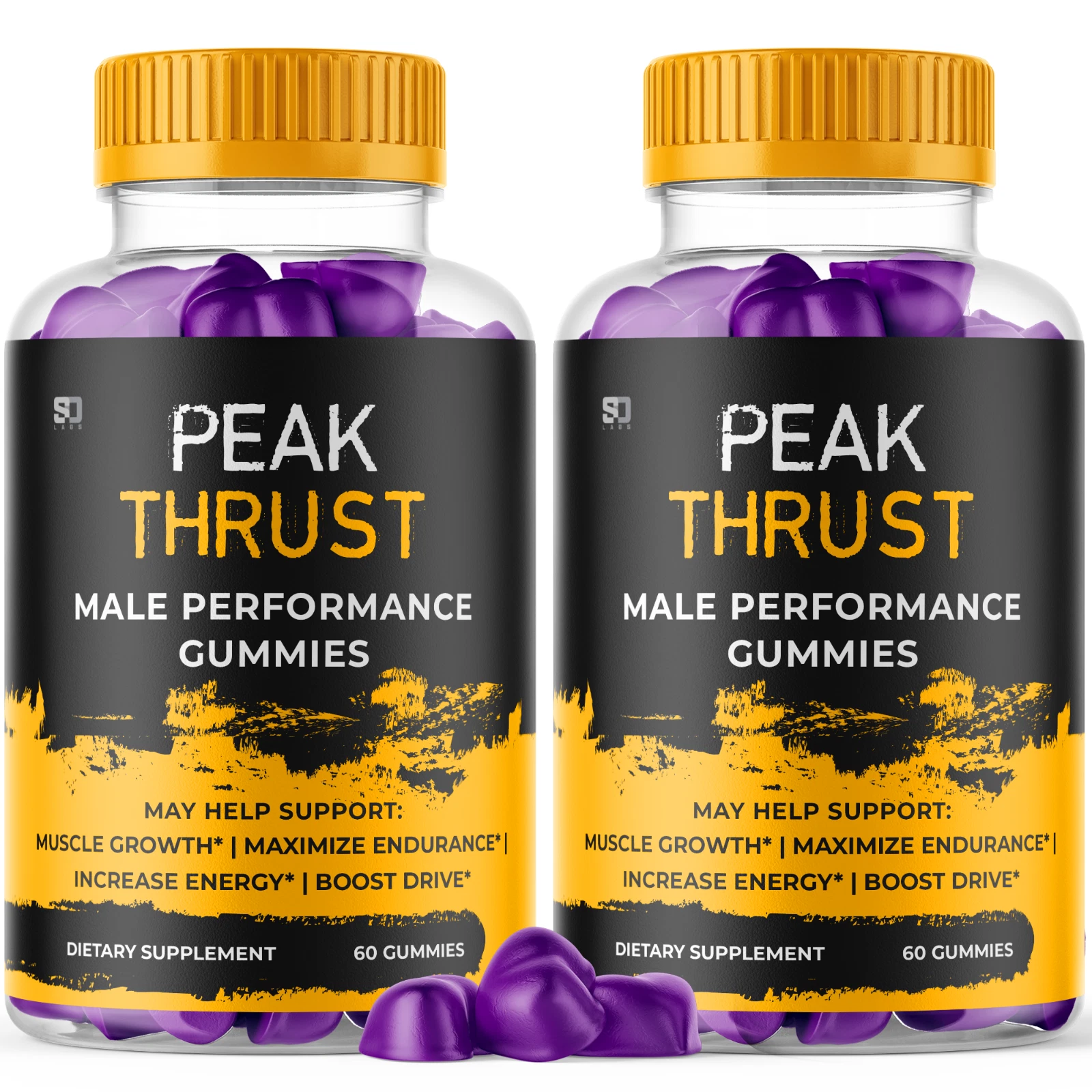 (2 Pack) Peak Thrust Gummies For Men Advanced Max Strength Supplement 120 Gummys
