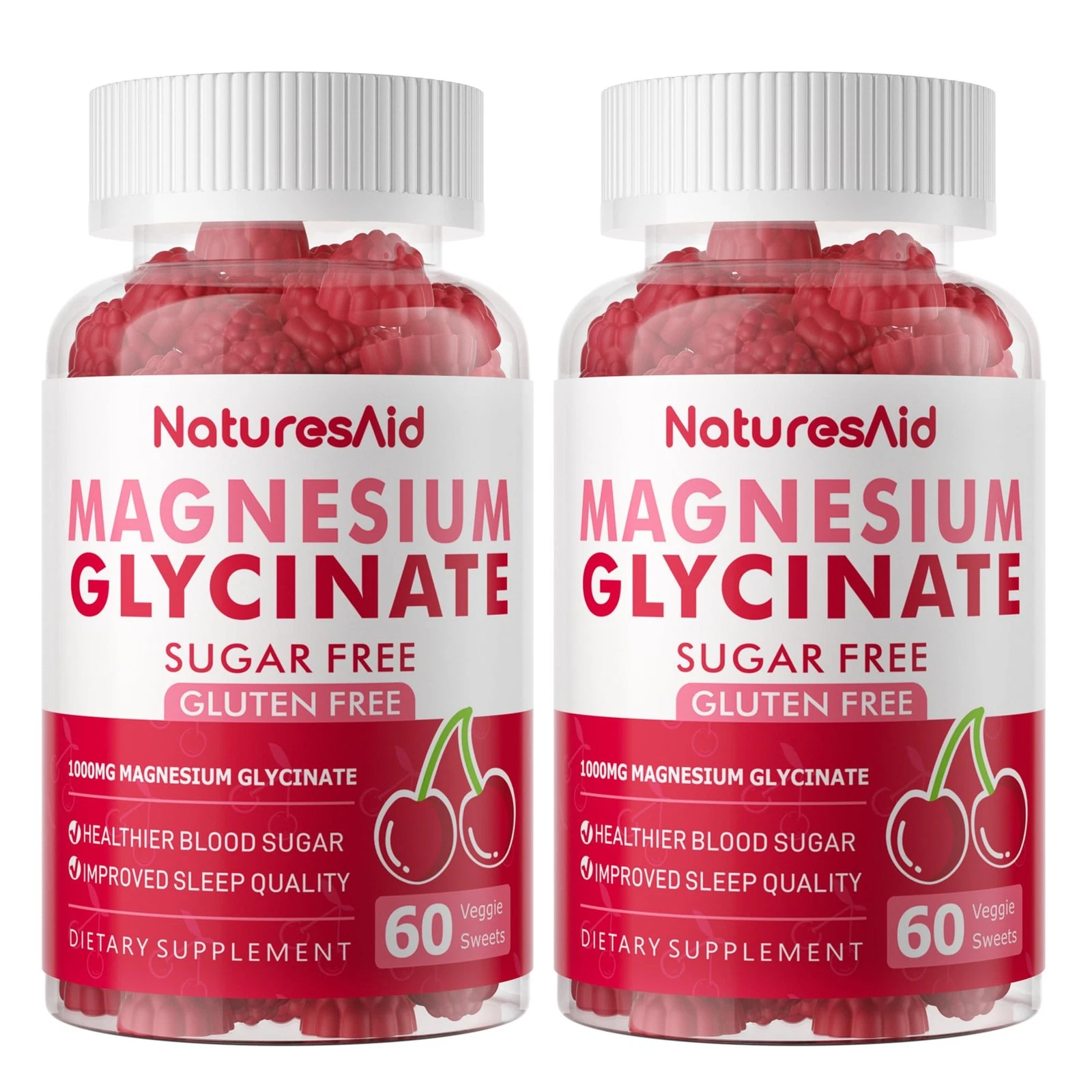 Magnesium Glycinate Gummies 1000mg - Sugar Free Magnesium Potassium Supplement w