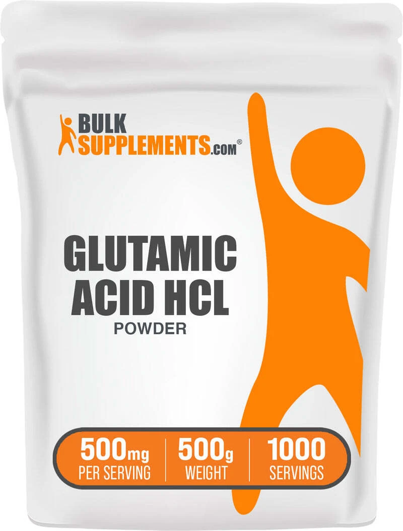 BulkSupplements L-Glutamic Acid HCl Powder - 500mg per Serving