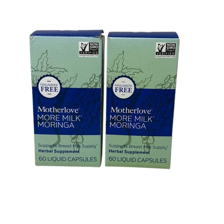 2X Motherlove More Milk Moringa Lactation Breast Milk 60 Caps Exp 01/26, 09/25