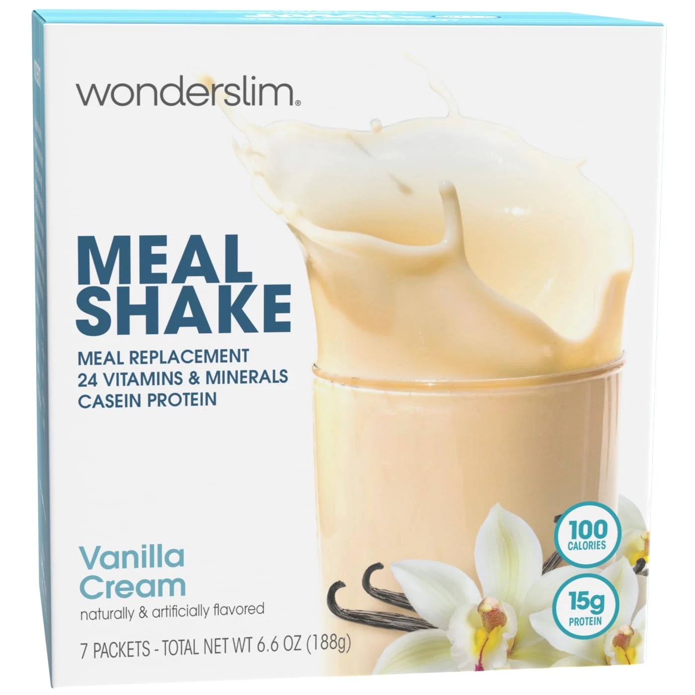 Wonderslim Shake, Vanilla Cream, 15G Protein, 24 Vitamins, Gluten-Free, 7Ct