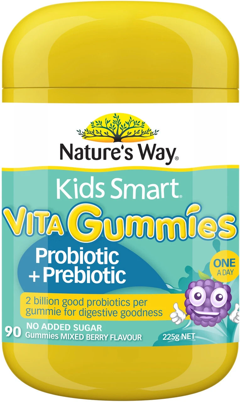 Kids Smart Probiotic + Prebiotic 90 Vita Gummies x 3 Pack Nature's Way