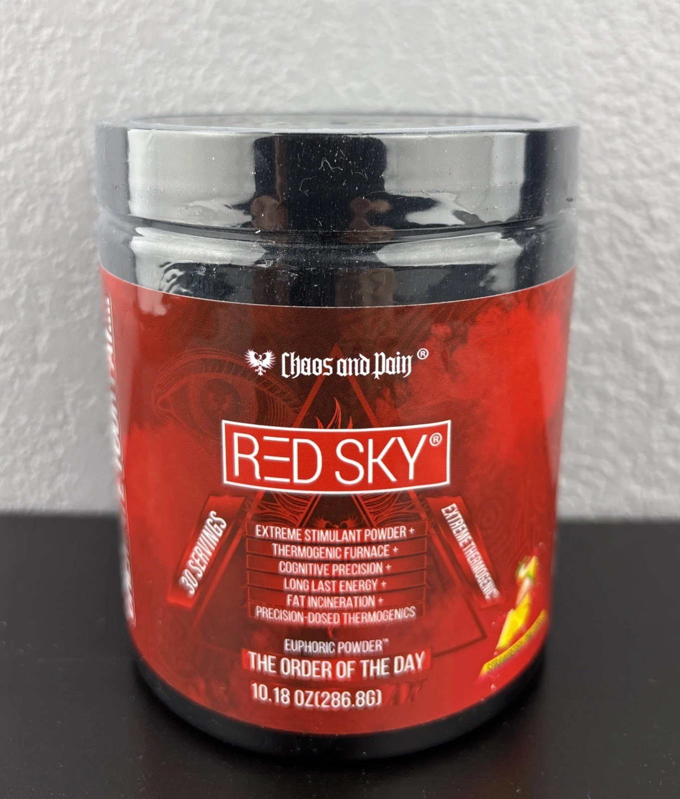 Chaos and Pain Red Sky Fat Burner Energy Thermogenic Powder Strawberry Pineapple