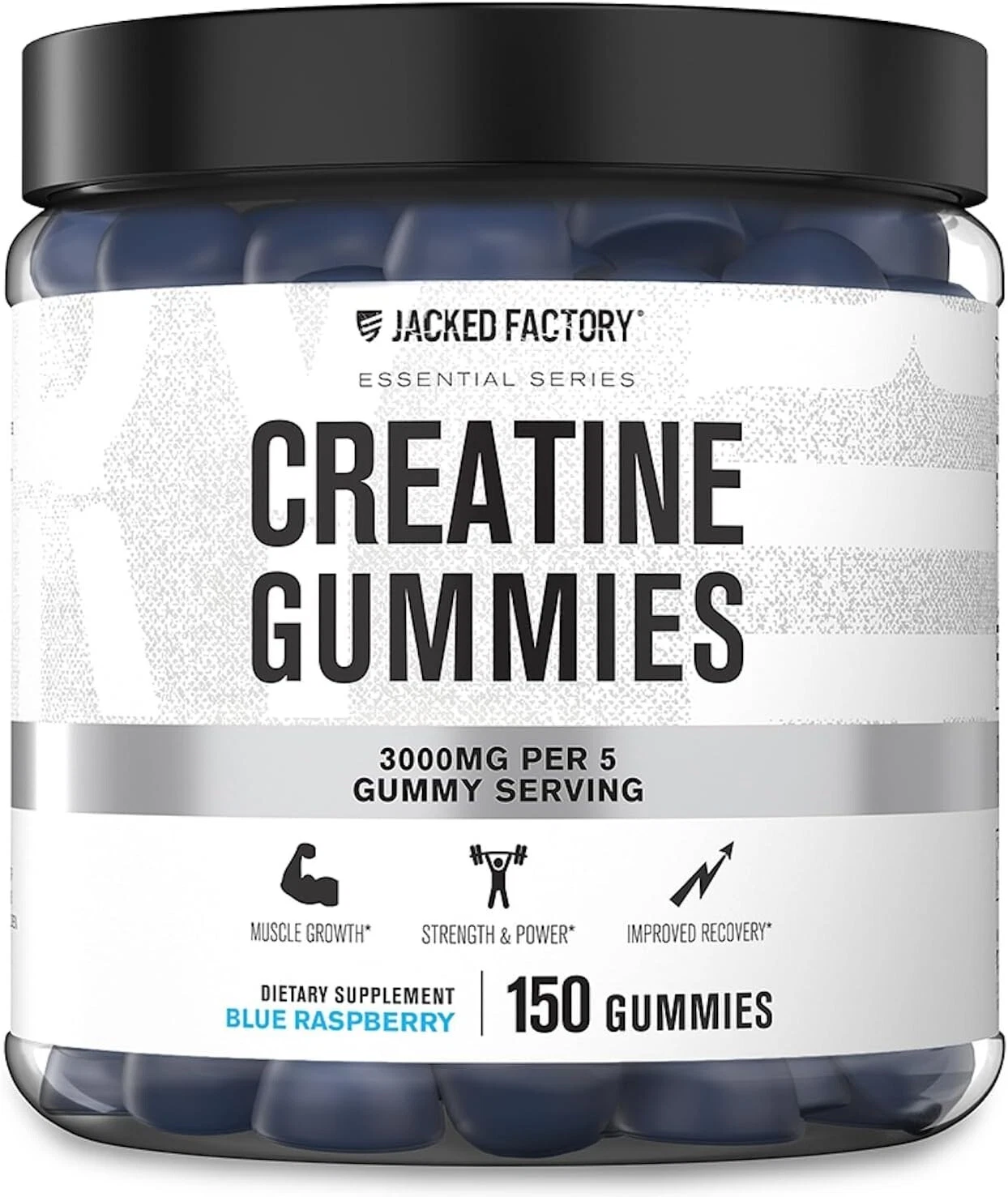 JF Creatine Monohydrate Gummies (3g per 5 Gum.); 150 Ct.Bl. Rasp; Exp. 8/2026