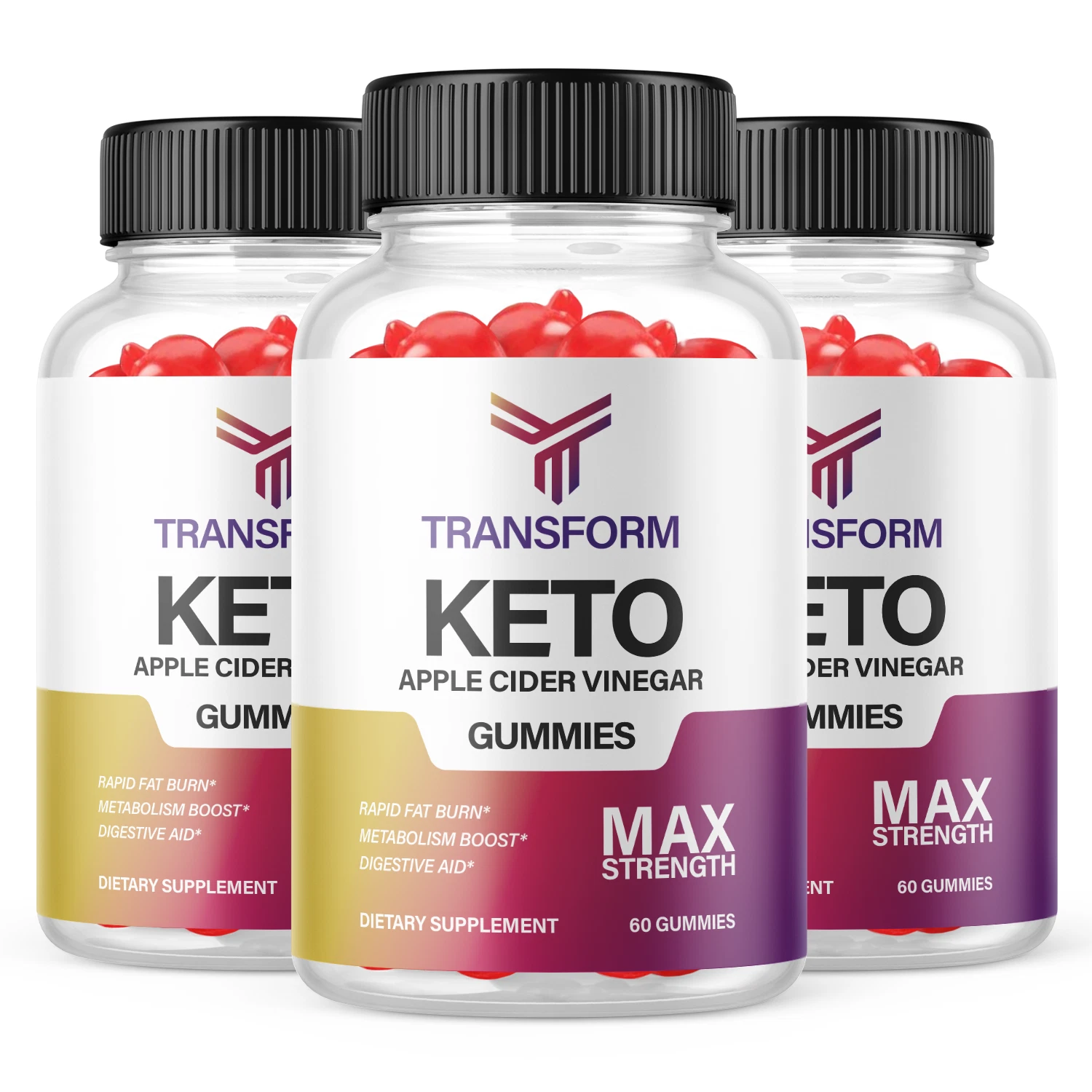 (3 Pack) Transform Keto+ ACV Gummies Rapid Fat Burn (180 Gummies)