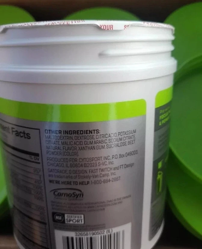 [Box Of Six] Fast Twitch Pre Workout Powder Gatorade Fruit Punch 16.2 oz 7/2025