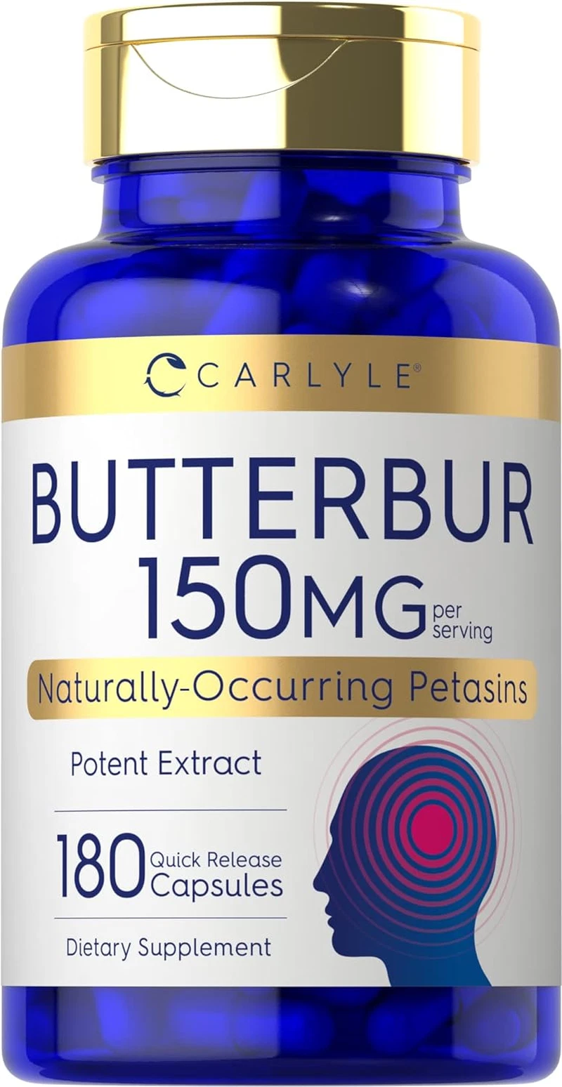 Butterbur 150 Mg 180 Capsules Potent Extract Neurological Support Supplement Non