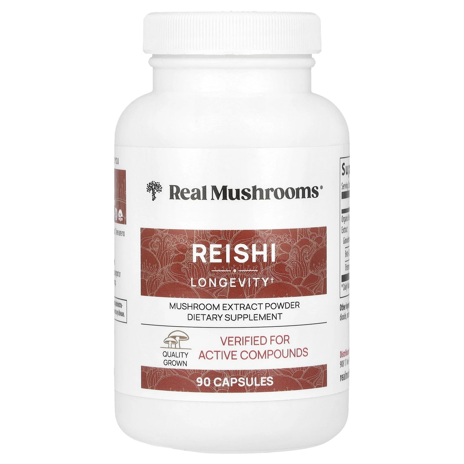 Reishi, Mushroom Extract Powder, 90 Capsules