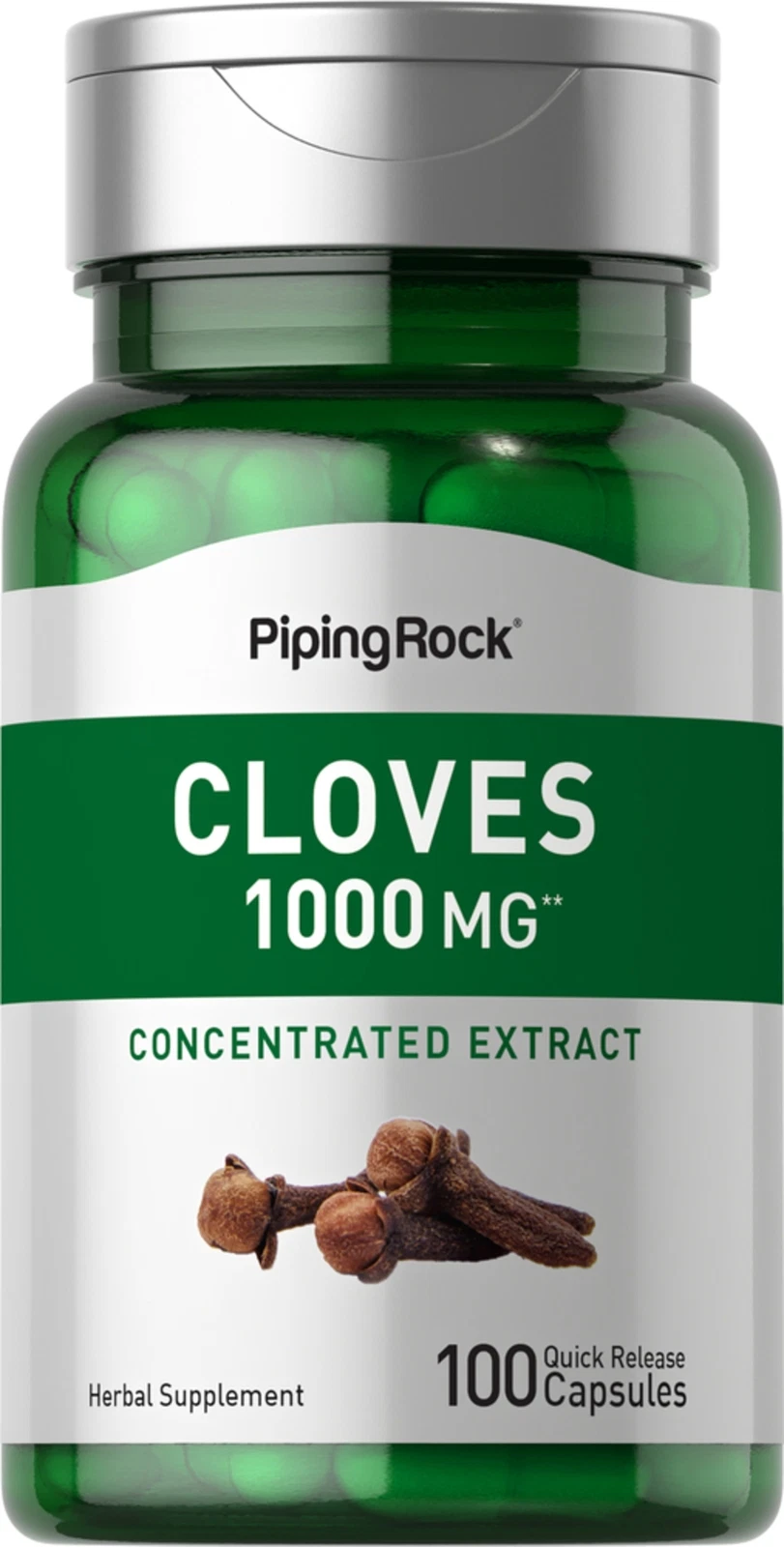 Cloves Capsules | 1000mg | 100 Capsules | Non-GMO Supplement | by Piping Rock