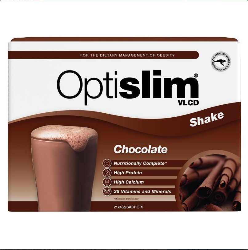 Optislim VLCD Meal Replacement Shake 21 x 43g Sachets （Default Chocolate flavor)