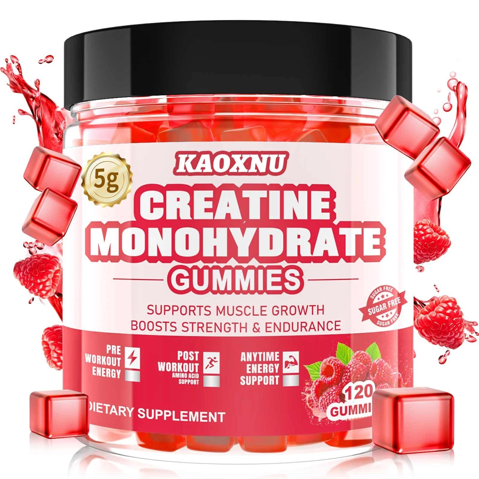 Creatine Monohydrate Gummies for Men & Women 120 CT - 5000mg of Creatine Mono...