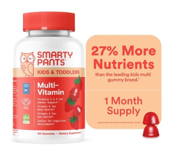 SmartyPants Kids & Toddlers Children's Multivitamin Gummies 60 Ct Exp 10/25+