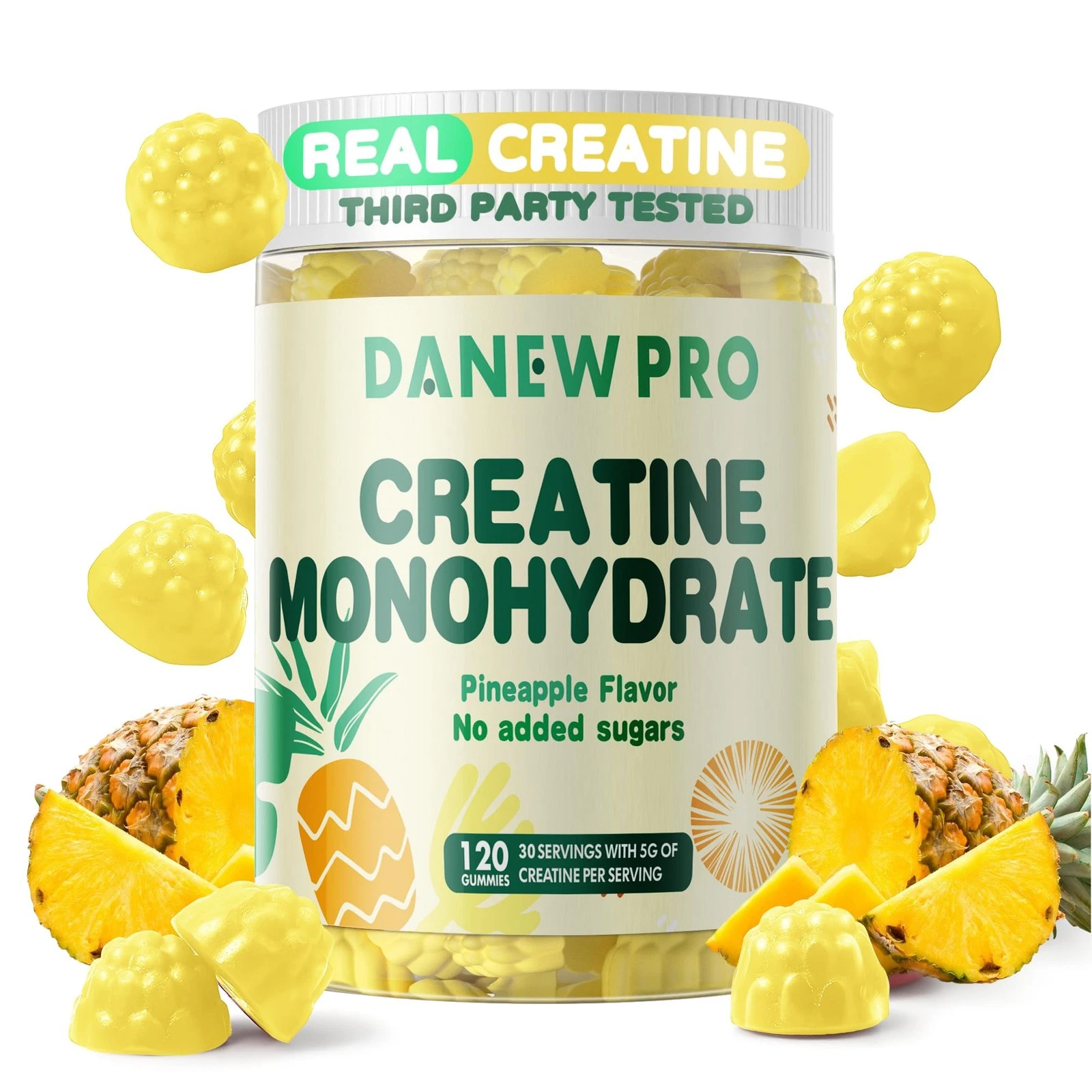 DANEW Pro Creatine Monohydrate Gummies for Men & Women, Creatine Monohydrate for