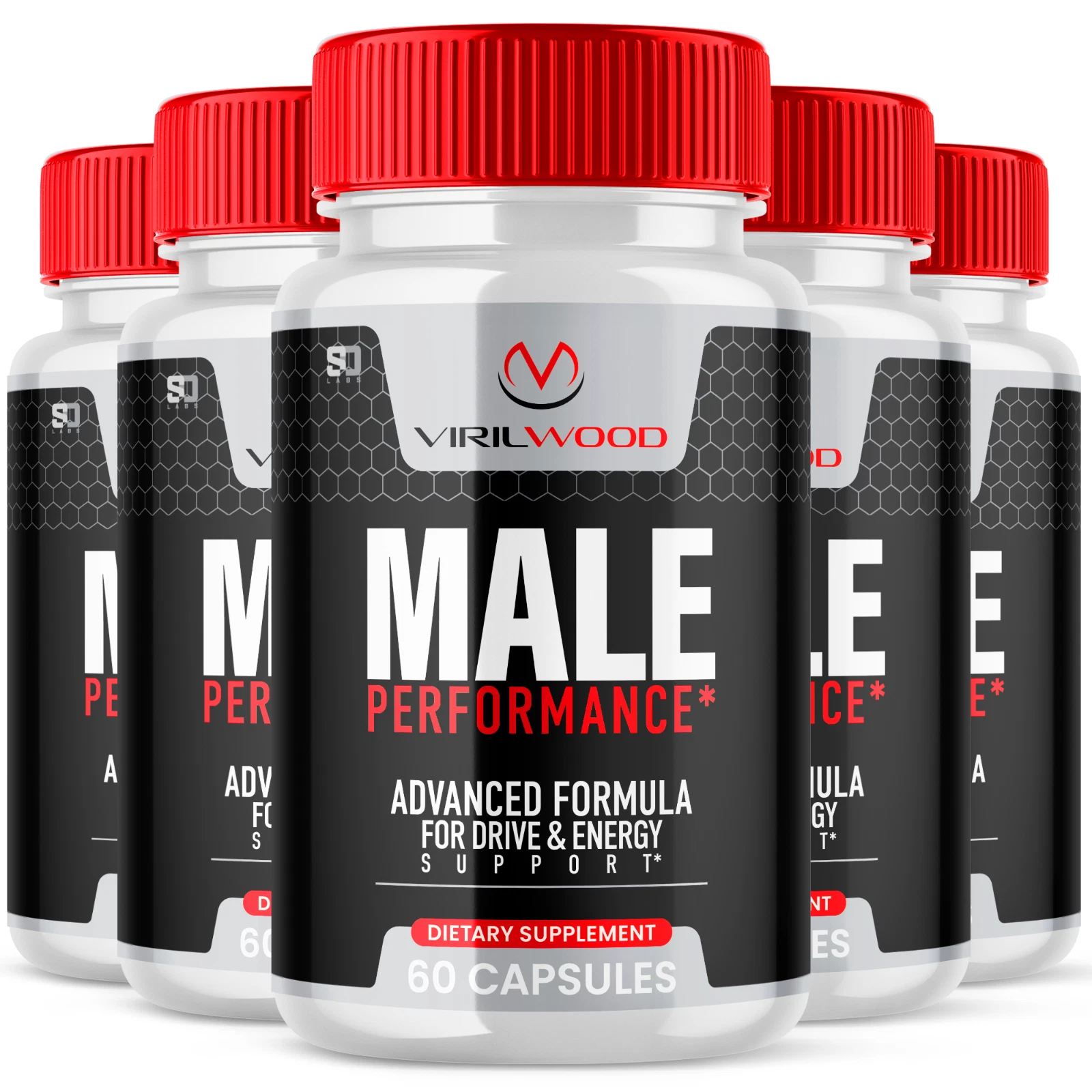 (5 Pack) Virilwood Male Pills Maximize Energy, Vitality & Stamina 300 Capsules