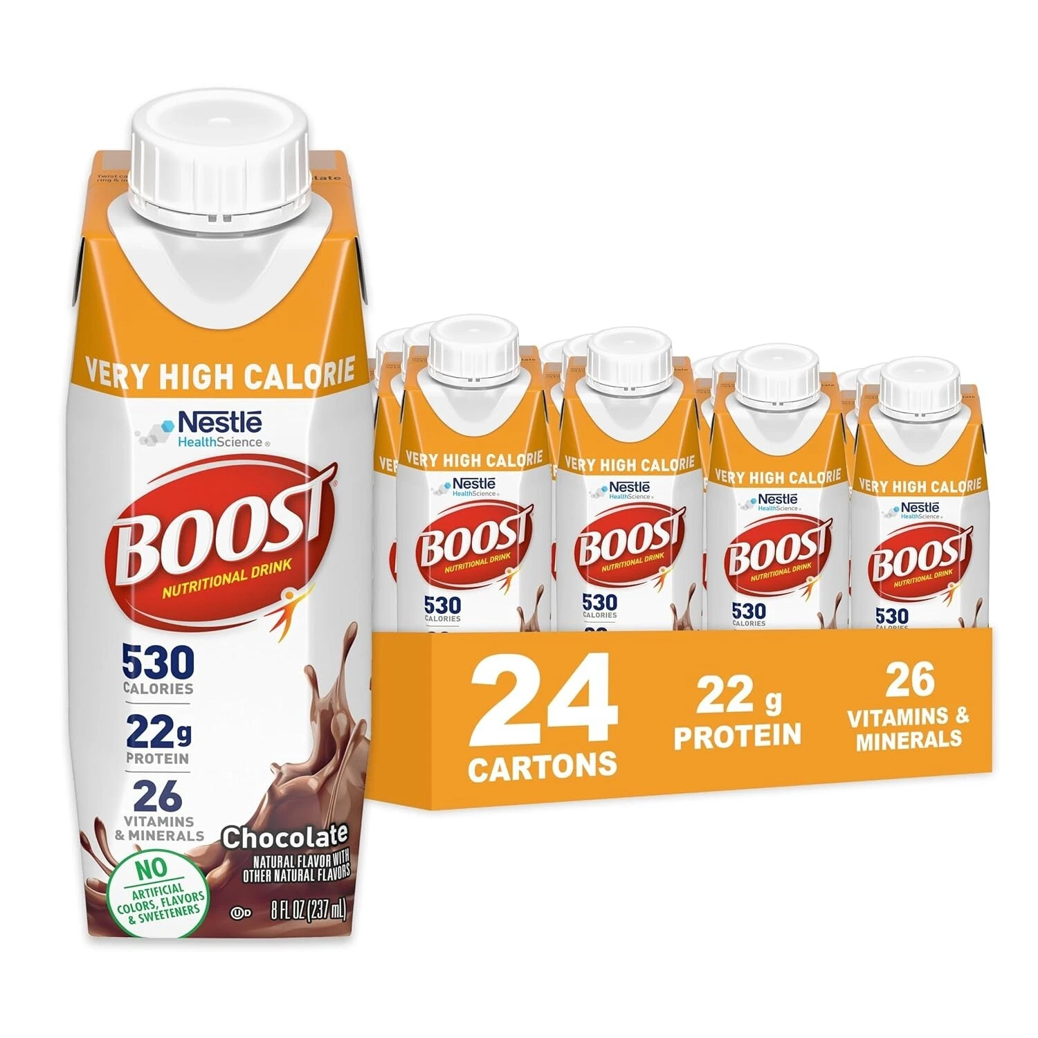 Nestle Boost Very High Calorie Complete Nutritional Drink Chocolate 8 oz 24 Ct