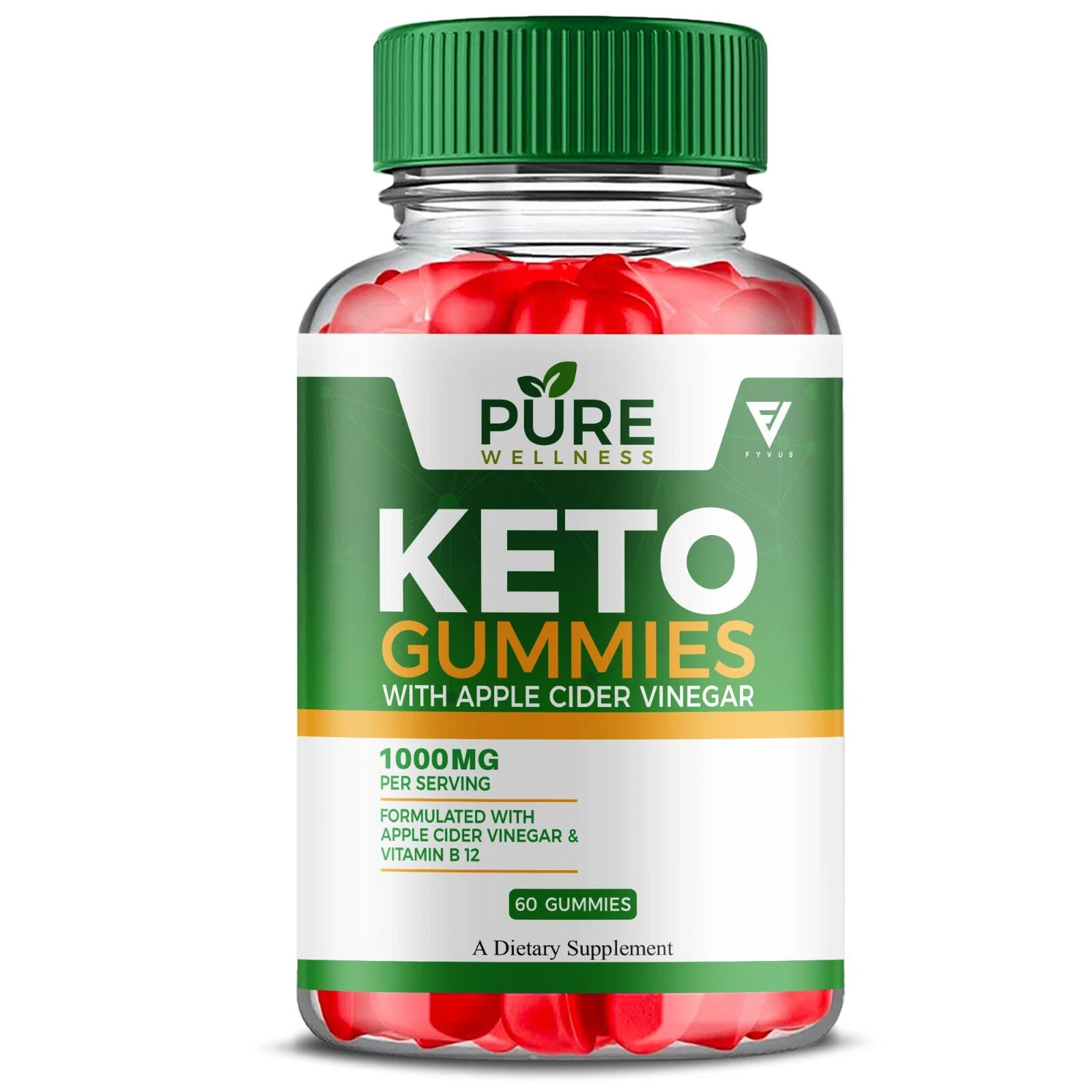 Pure Wellness Keto ACV Gummies, PureWellness Advanced ACV (60 Gummies)