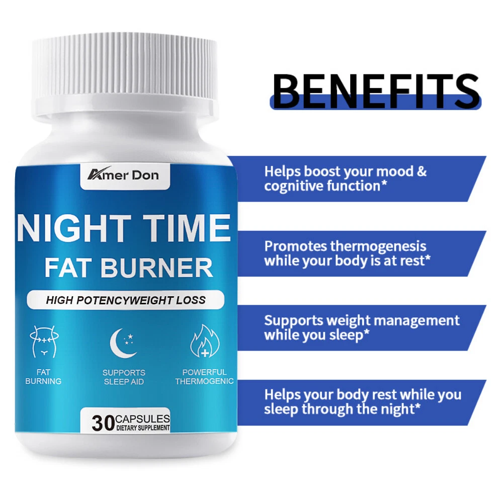 Night Slimming Capsules For Fat Burn Weight Loss Appetite Suppressant 30Pills