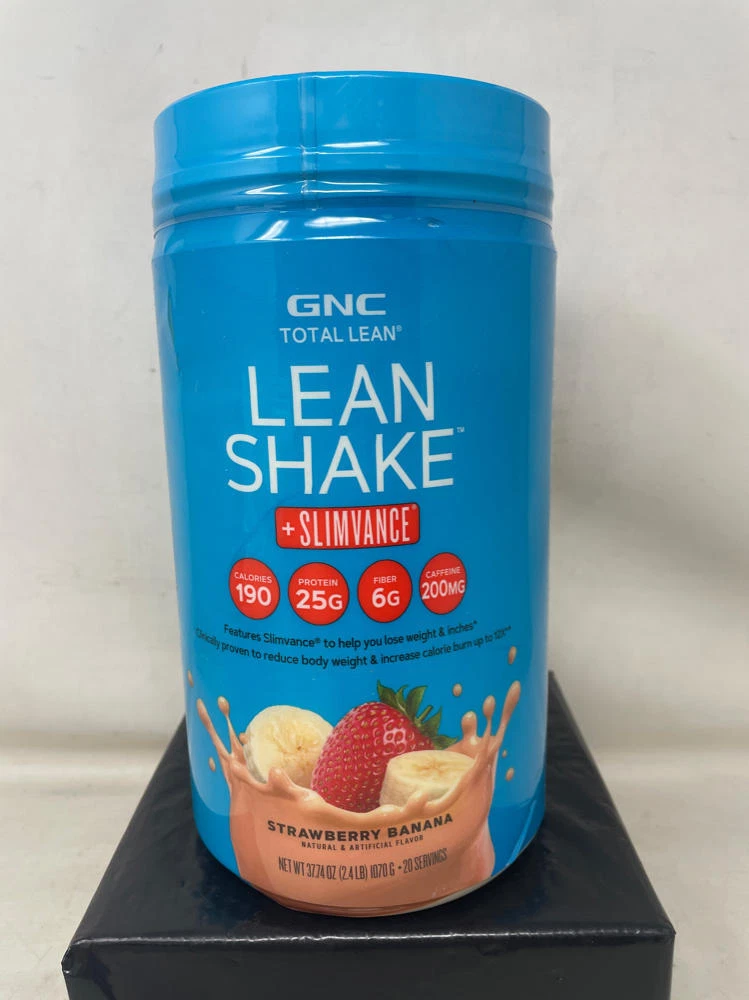 GNC Total Lean Lean Shake + Slimvance, Strawberry Banana, 2.4lb - Exp. 12/25