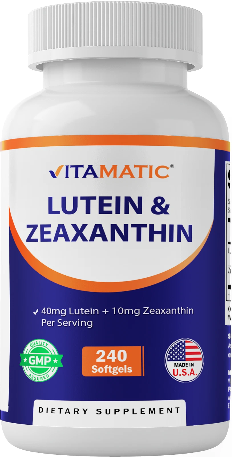 Vitamatic Lutein 40mg with Zeaxanthin 10mg, Eye Health Support Supplement, 240 S