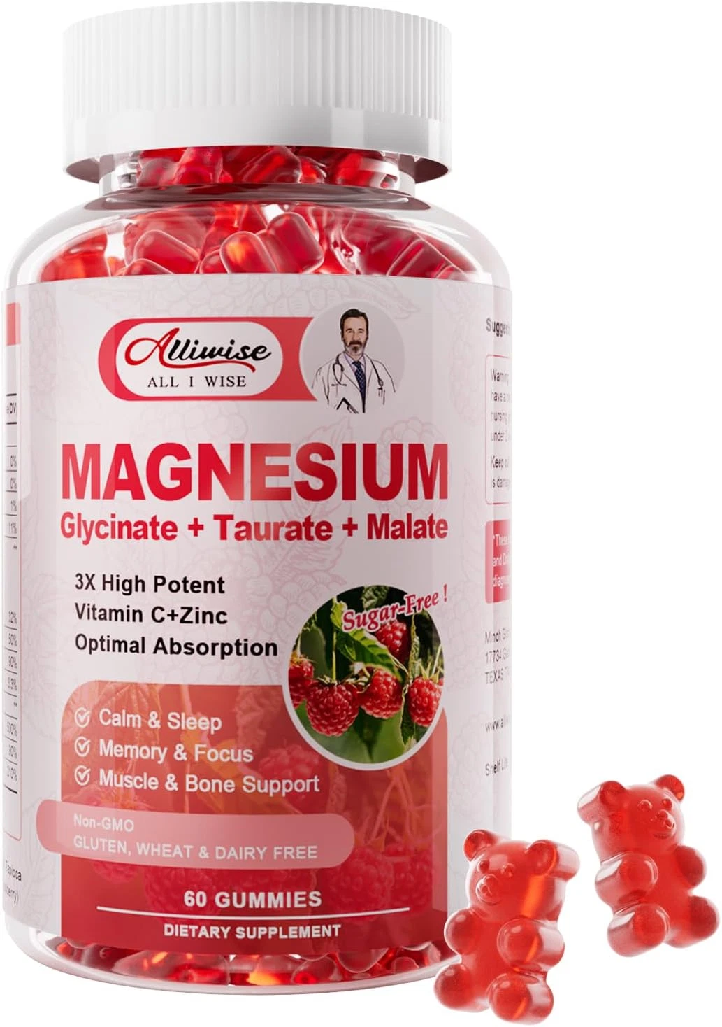 Magnesium Glycinate Gummies,Magnesium Potassium Supplement with Taurate, Mala...