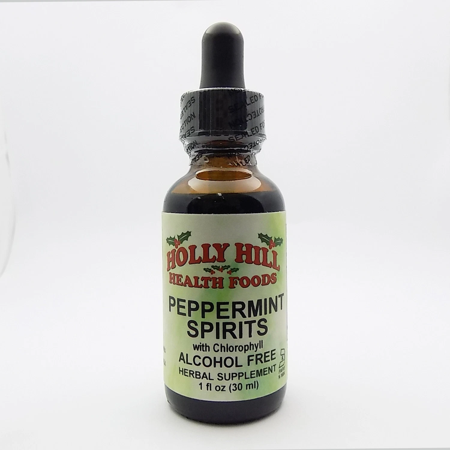 Holly Hill Health Foods, Peppermint Spirits(with Chlorophyll), Alcohol Free,1 Oz