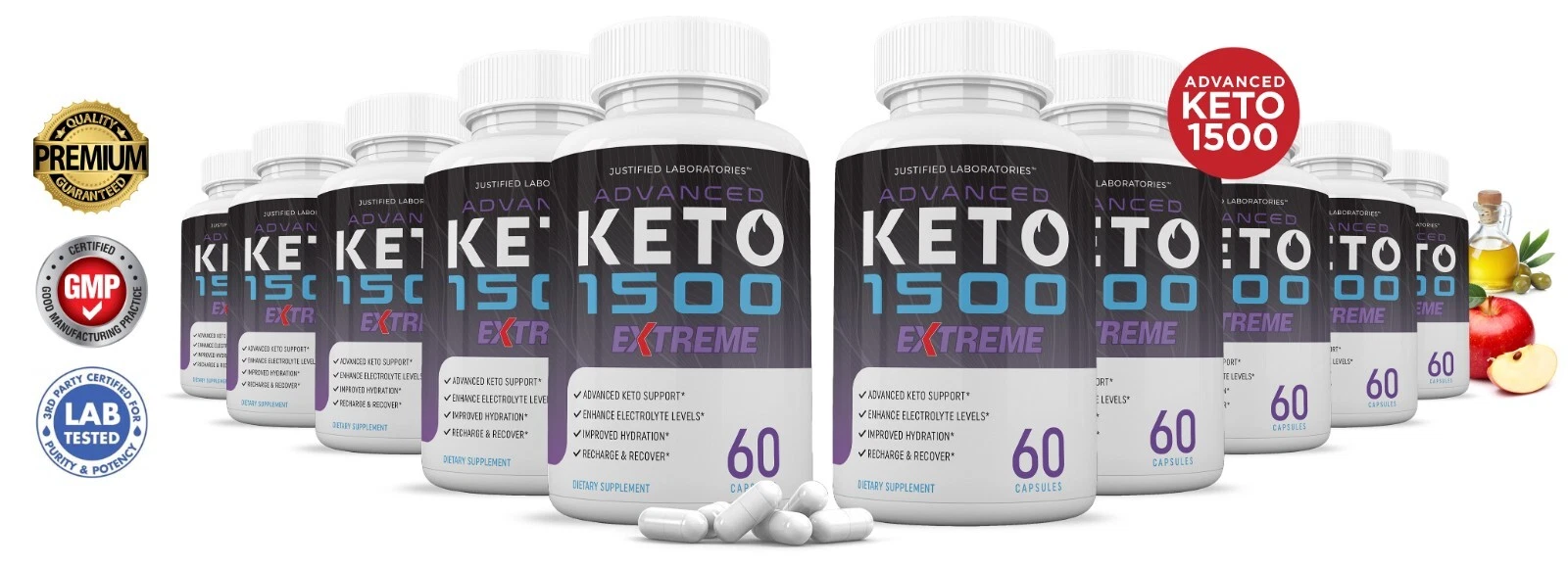 Advanced Keto 1500 Keto ACV Pills Extreme 1675MG New Improved Formula 10 Pack