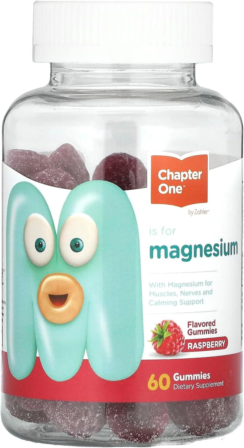 Chapter One Magnesium for Kids Gummies Raspberry Mango 60 Count New Exp. 03/2027