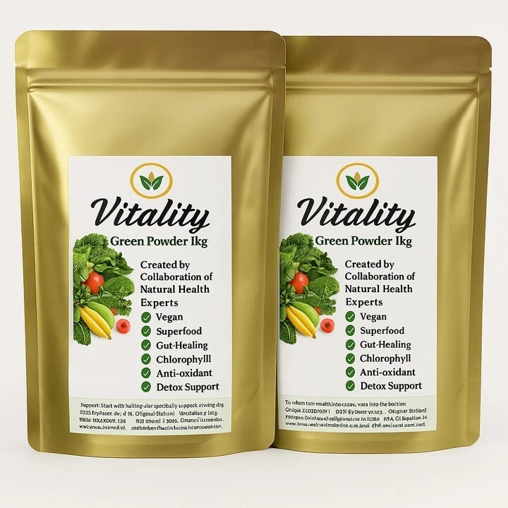 Greens Vitality Spirulina Chlorella Barley Grass 2kg Vital Gluten Vegan Synergy
