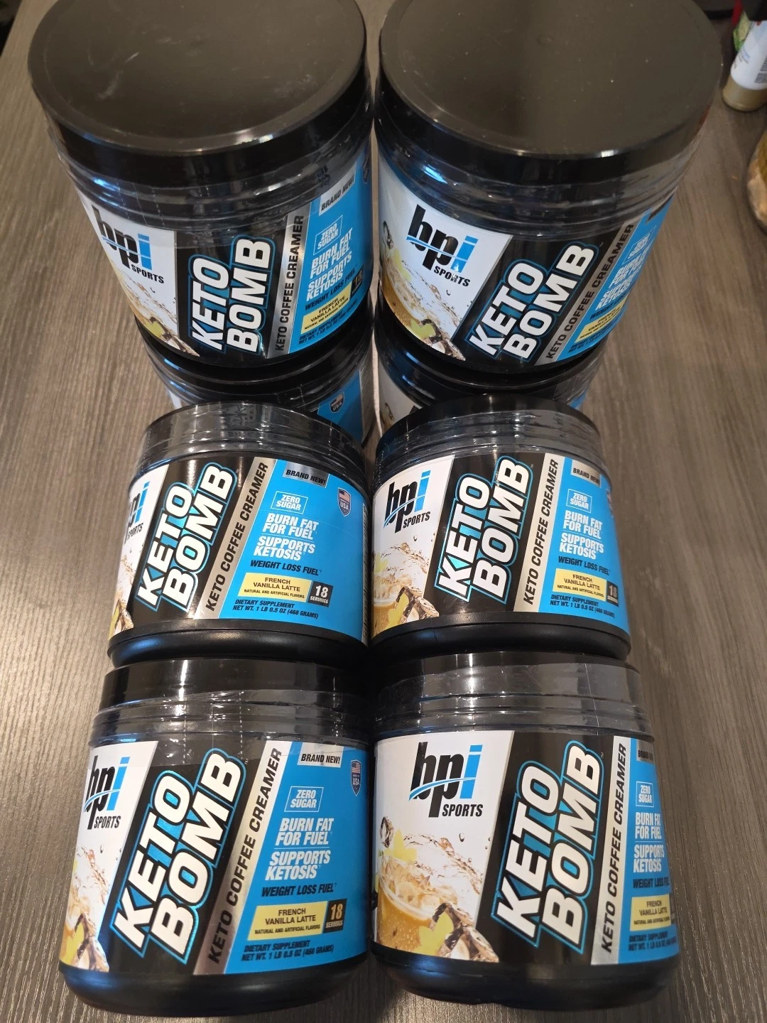 8 PK BPI Sports Health Keto Bomb Ketogenic French Vanilla Latte Coffee Creamer