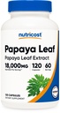 Nutricost Papaya Leaf Extract (18,000mg Equivalent) 120 Vegan Capsules